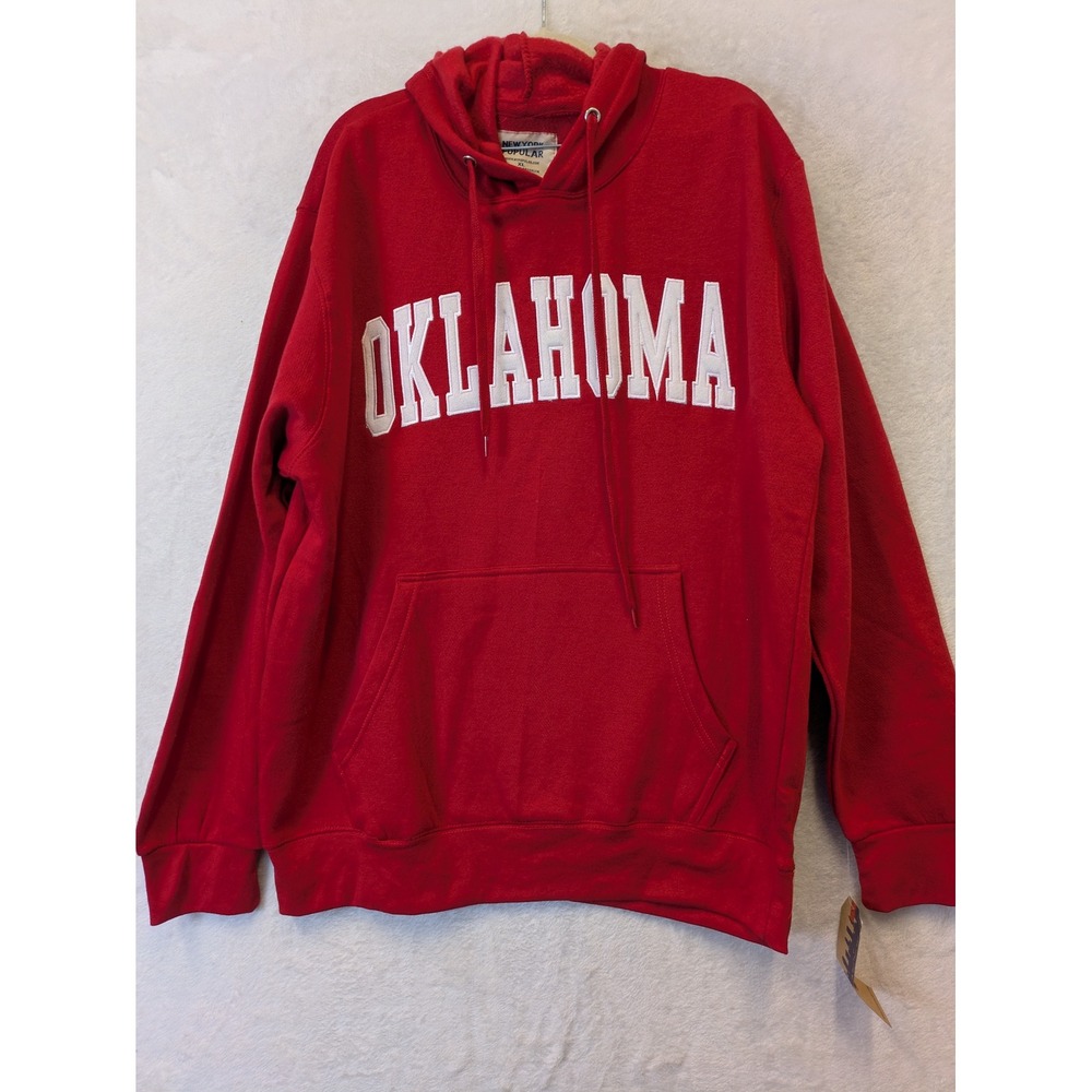 New York Popular Men's Size‎ XL Crimson Red Oklahoma Hoodie Sweatshirt